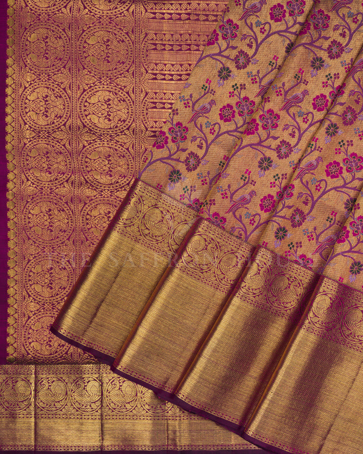 Magenta Purple Handwoven Kanjivaram Silk Saree - TSH2506279