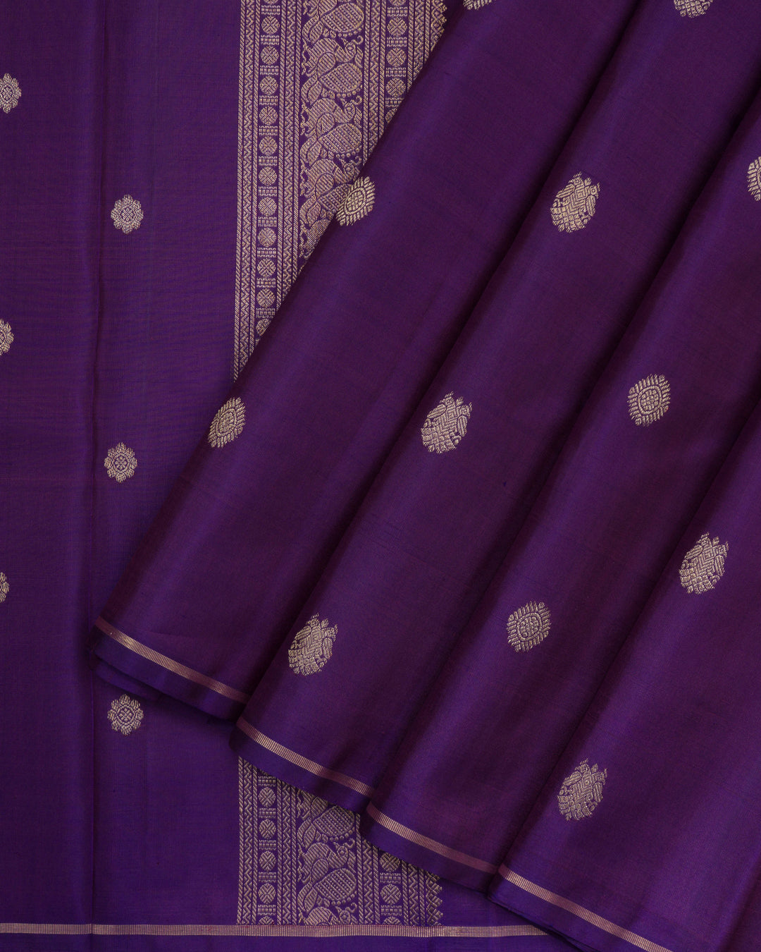 Purple Handwoven Kanjivaram Silk Saree - TSH250134