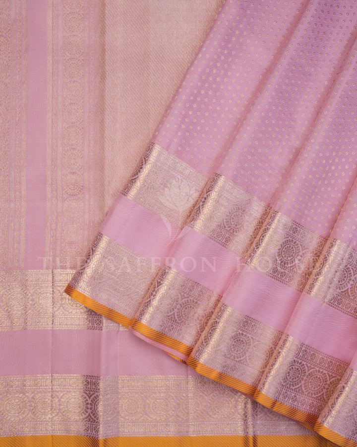 Handloom Kanjivaram Silk Saree in Soft Rose Pink - TSH250102