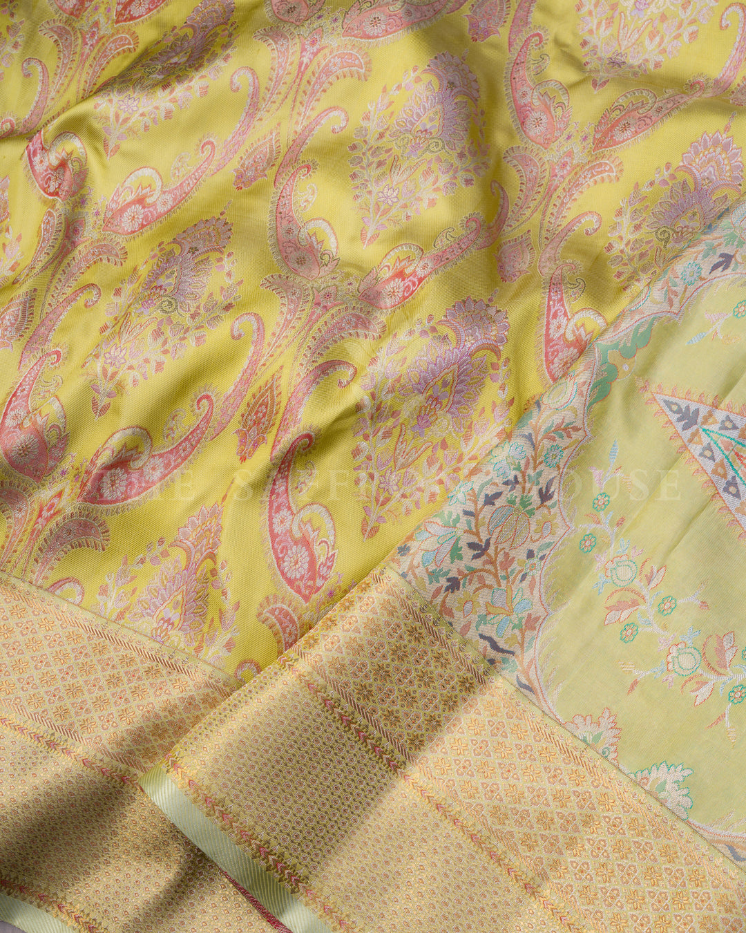 Collector’s Kanchi Jamdhani Saree with Intricate Meenakari – A 12-Month Masterweave