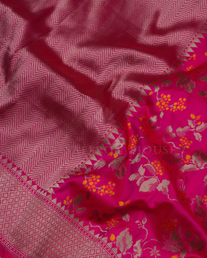 Rani Pink Handwoven Banarasi Silk Saree - TSH846009