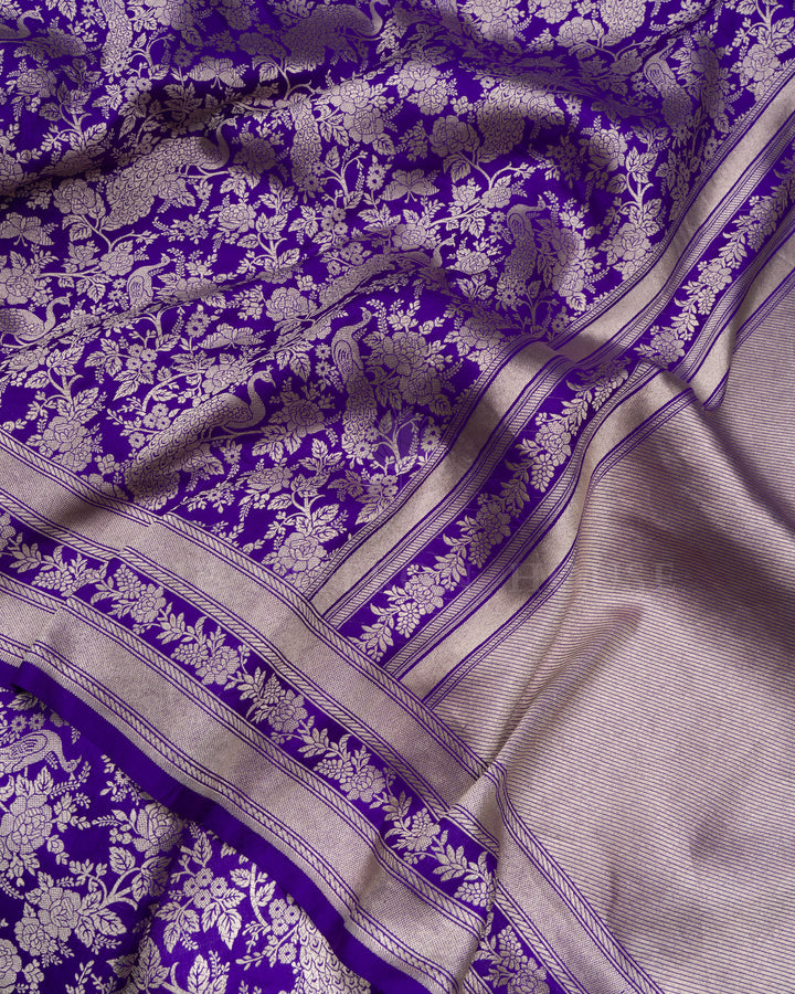 Royal Blue Handwoven Banarasi Silk Saree - TSH2506068