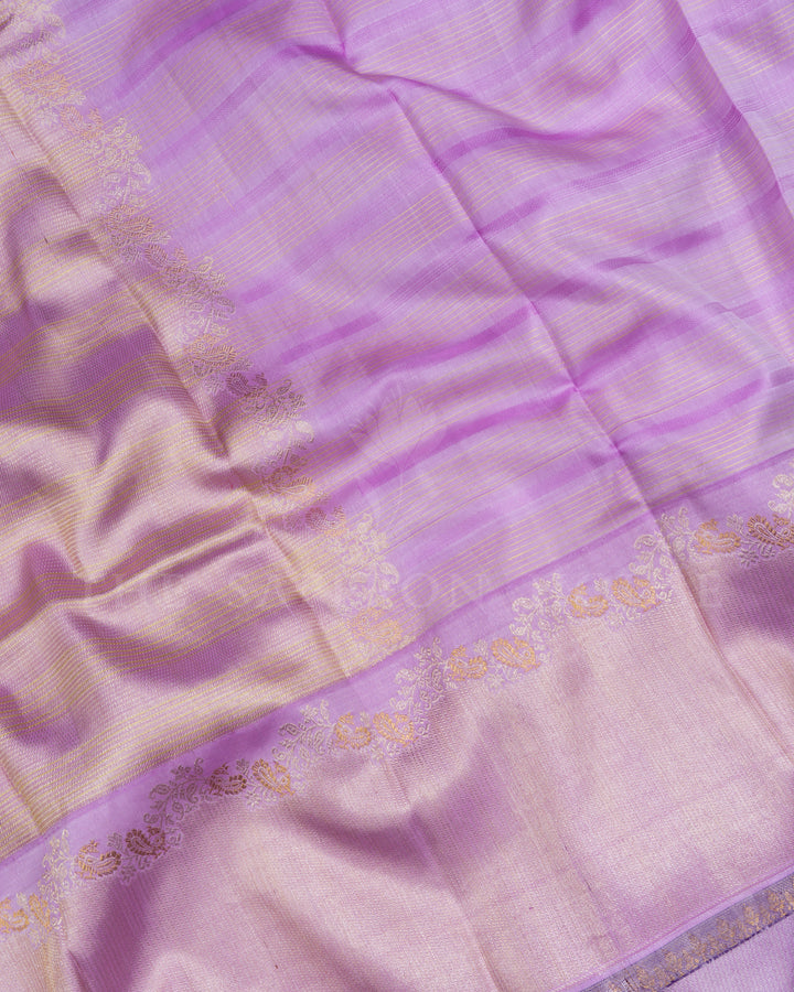 Lilac Handwoven Kanjivaram Silk Saree - TSH250024