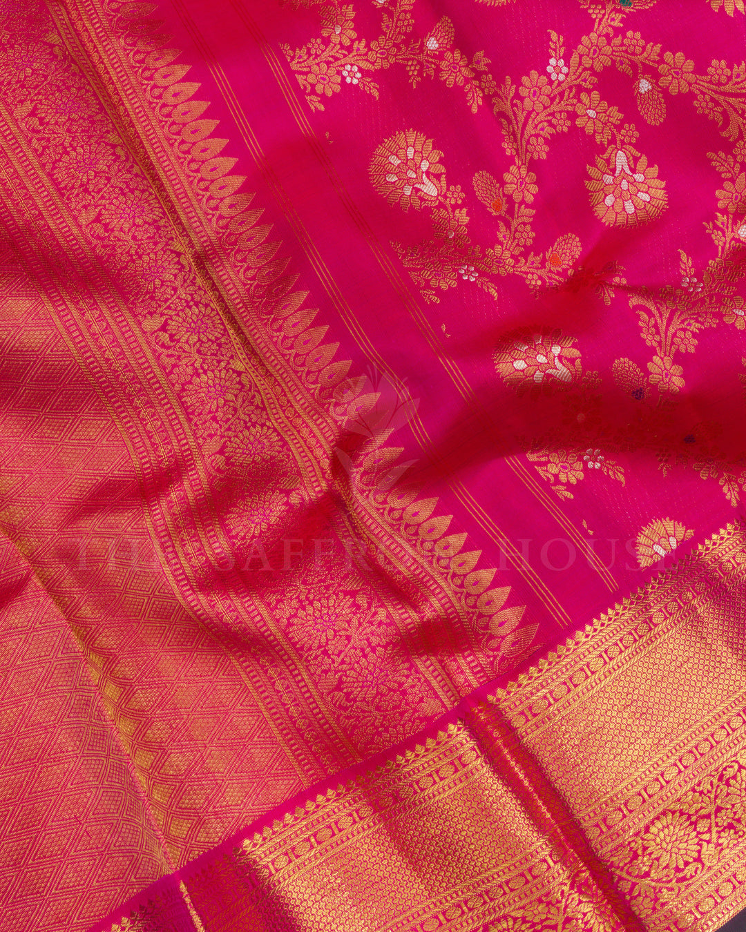 Rani Pink Handwoven Kanjivaram Silk Saree - TSH2506124