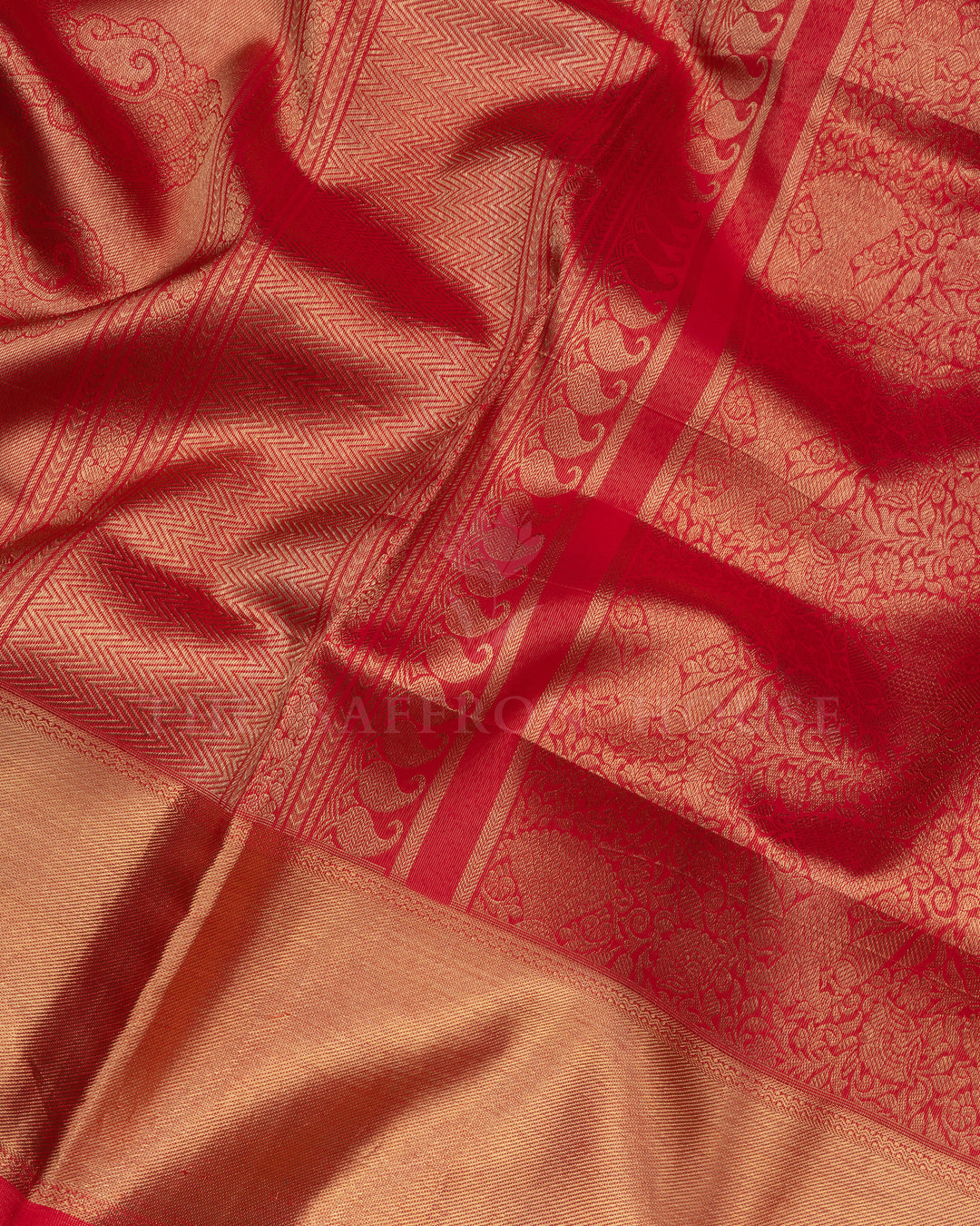 Rich Red Handwoven Kanjivaram Silk Saree - TSH814