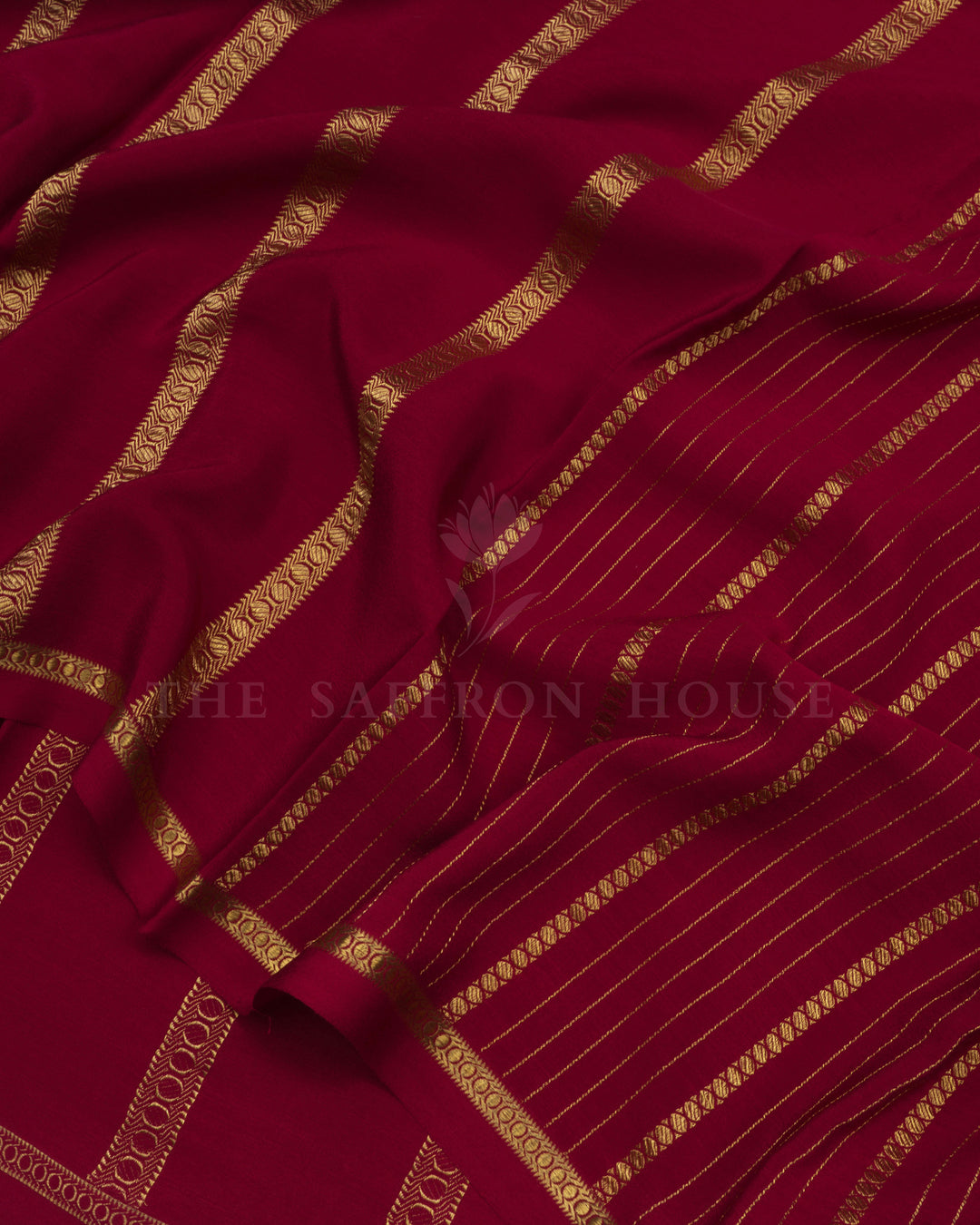 Maroon Pure Zari Mysore Silk Saree - TSH2506098