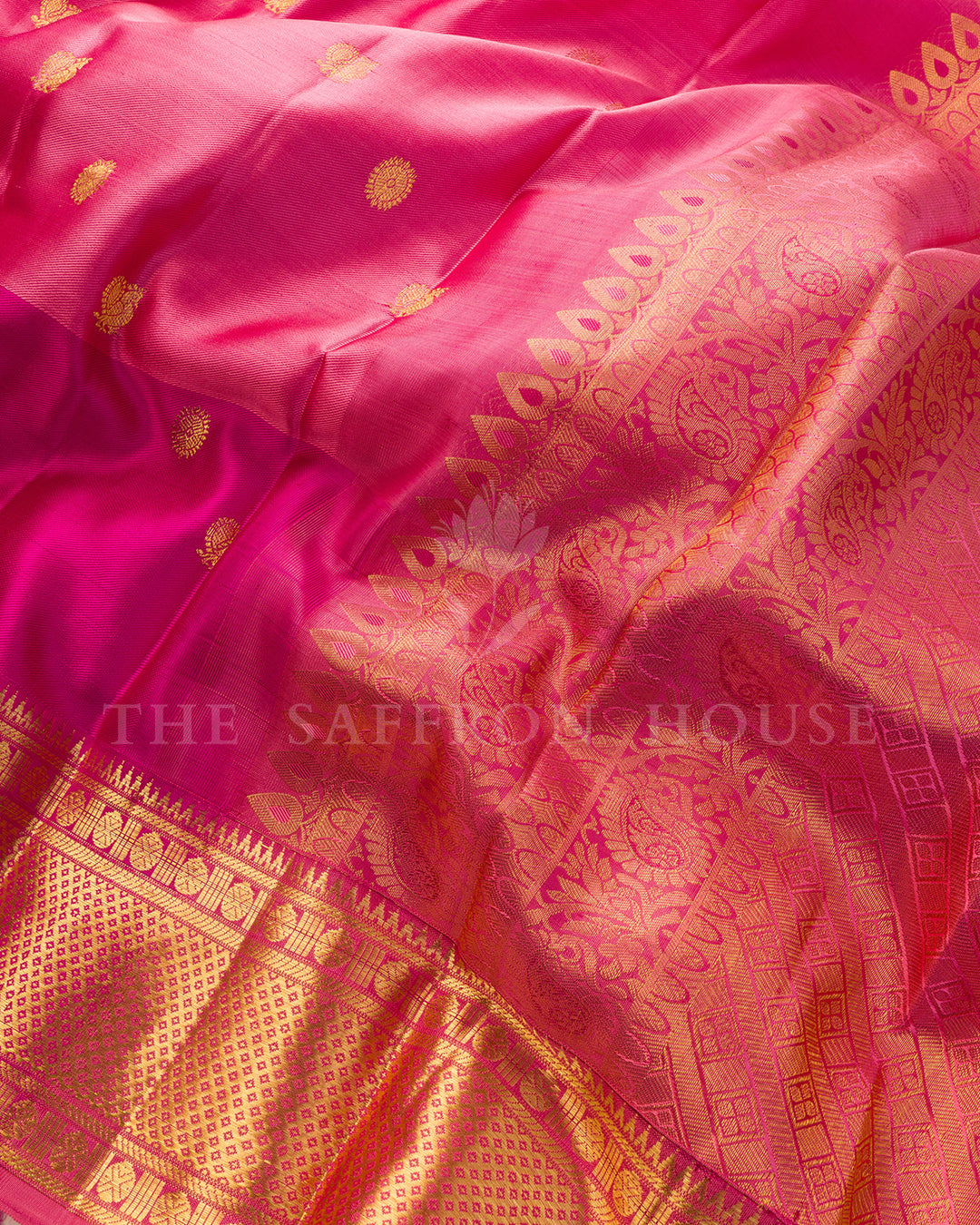Pink Twill Kanchivaram Silk Saree