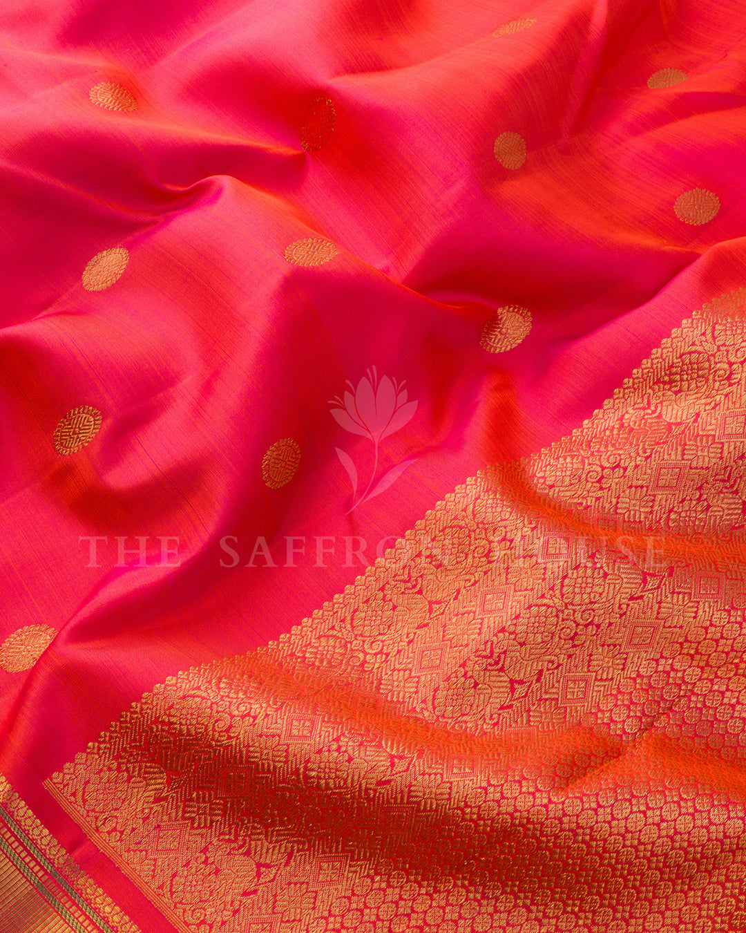 Dual Tone Rani Pink Kanchivaram Silk Saree