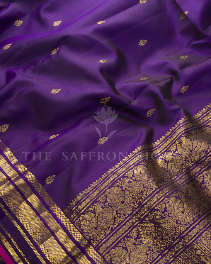Purple Kanchivaram Silk Saree – view 4