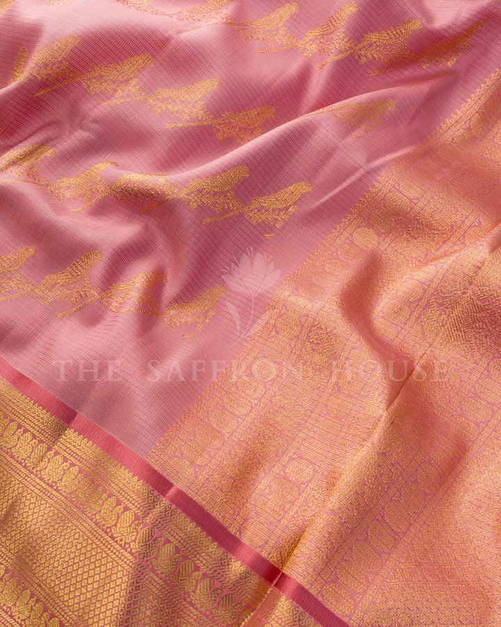 Rose Pink Kora Kanchivaram Silk