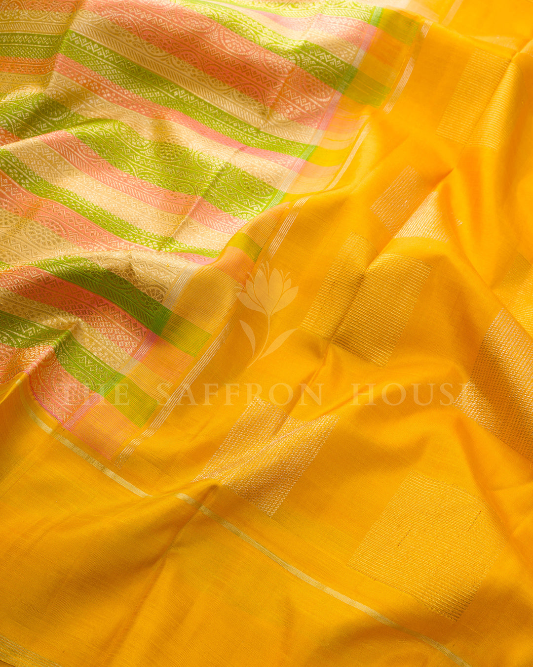 Multicolour Striped Kanchivaram Silk Saree