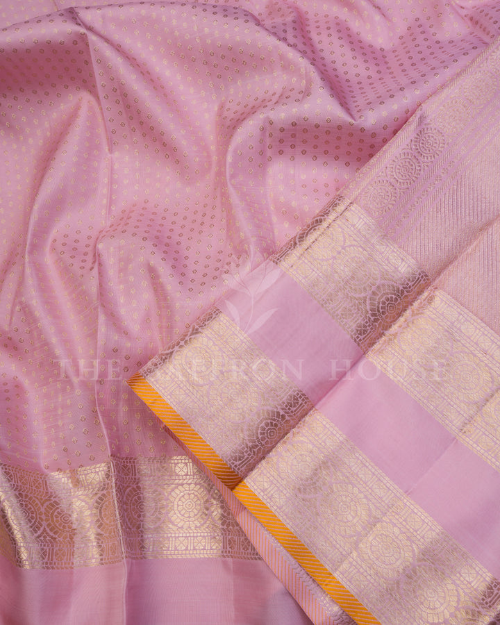 Handloom Kanjivaram Silk Saree in Soft Rose Pink - TSH250102
