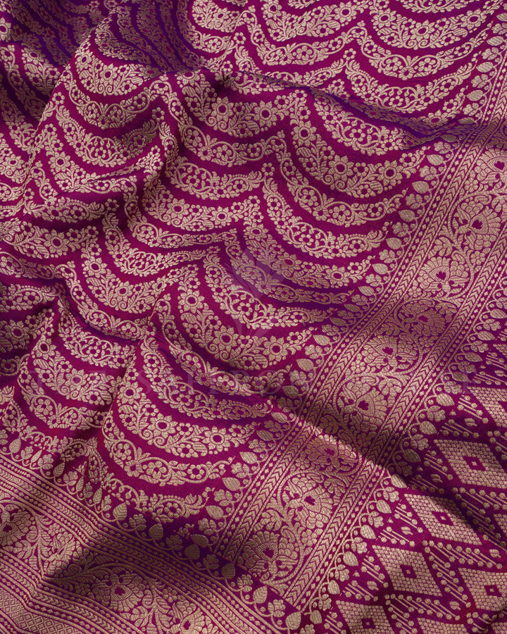Magenta Purple Handwoven Banarasi Silk Saree - TSH2506170