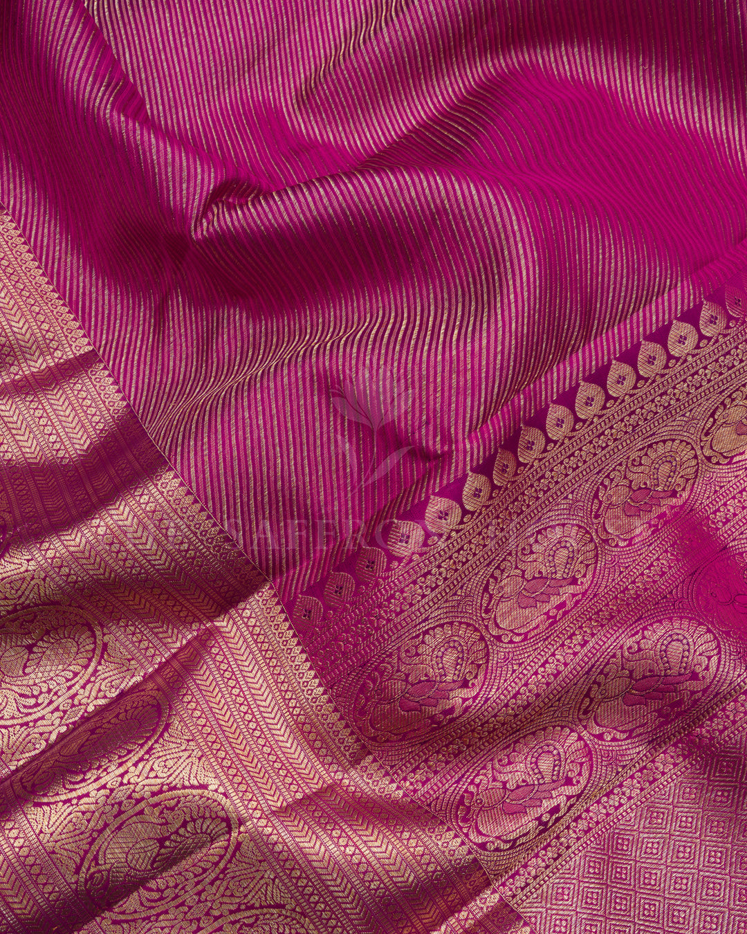 Magenta Handwoven Brocade Kanjivaram Silk Saree - TSH2506260