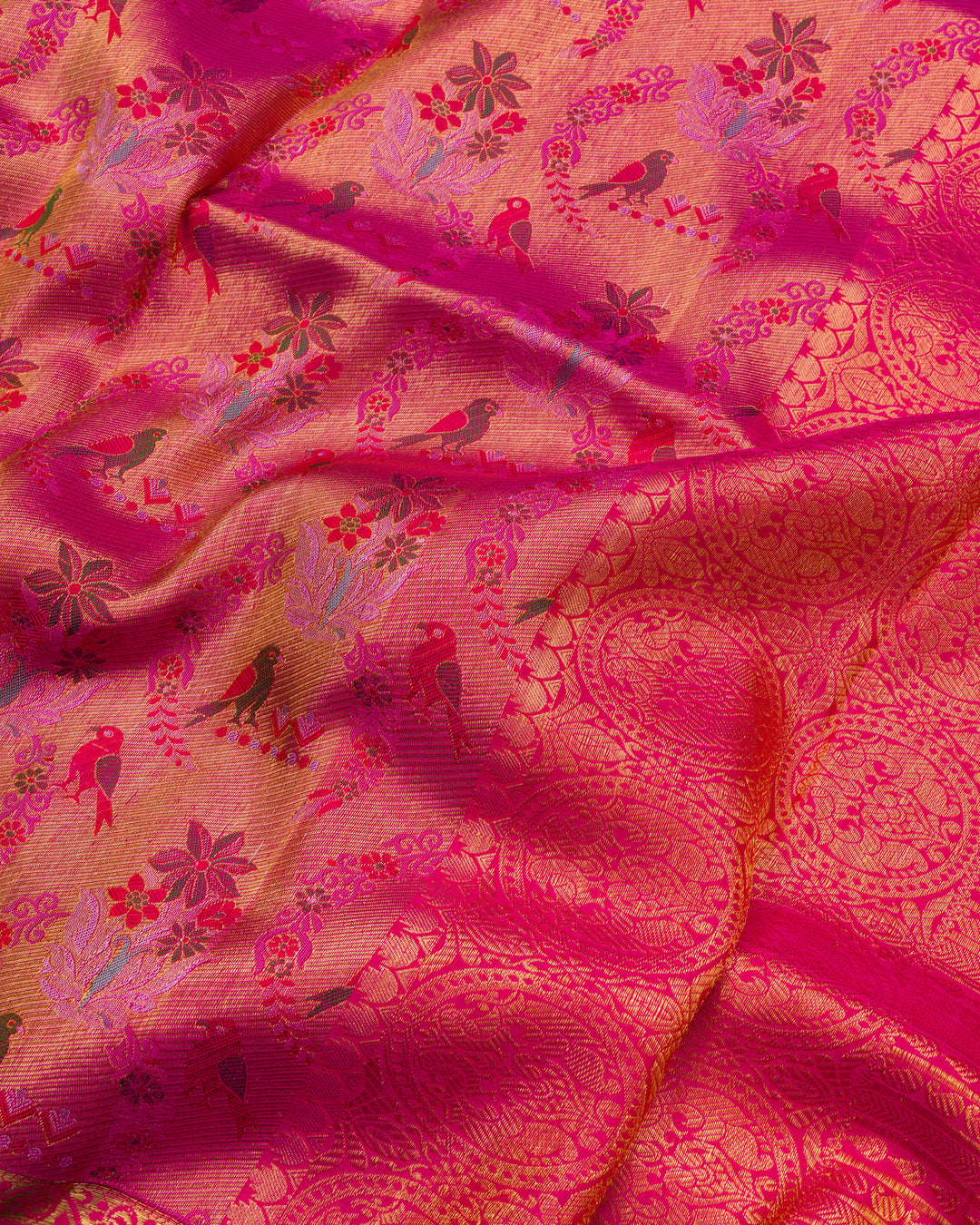 Collector’s Kanchi Jamdhani Weave Saree with Intricate Meenakari