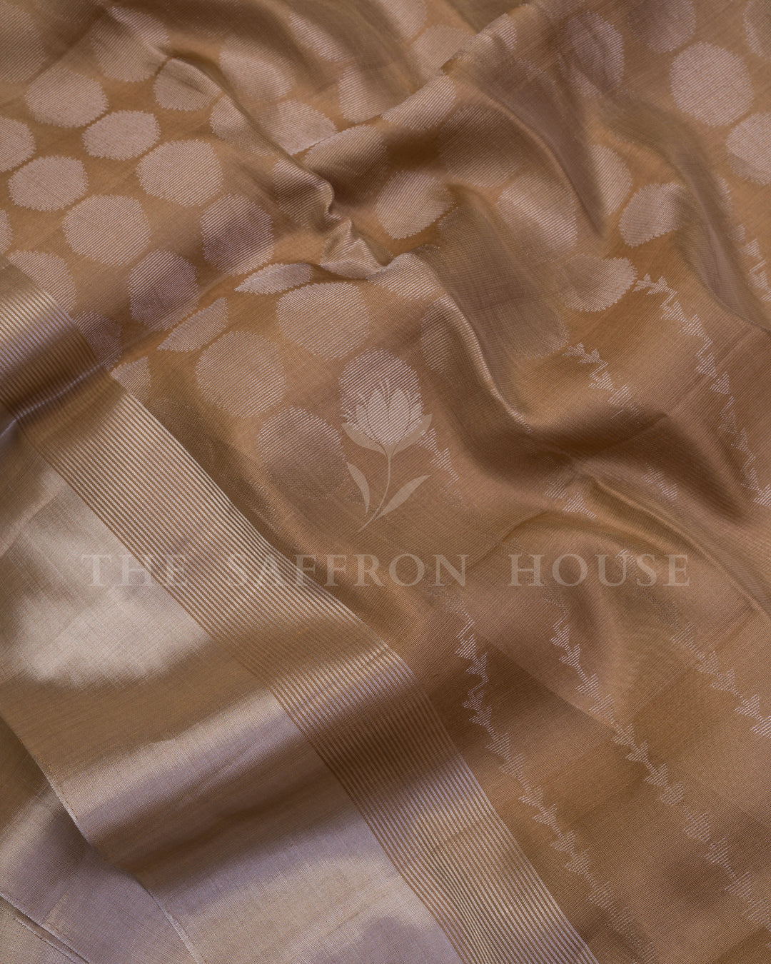 Handloom eri Silk Saree in Warm Taupe Brown - TSH6055