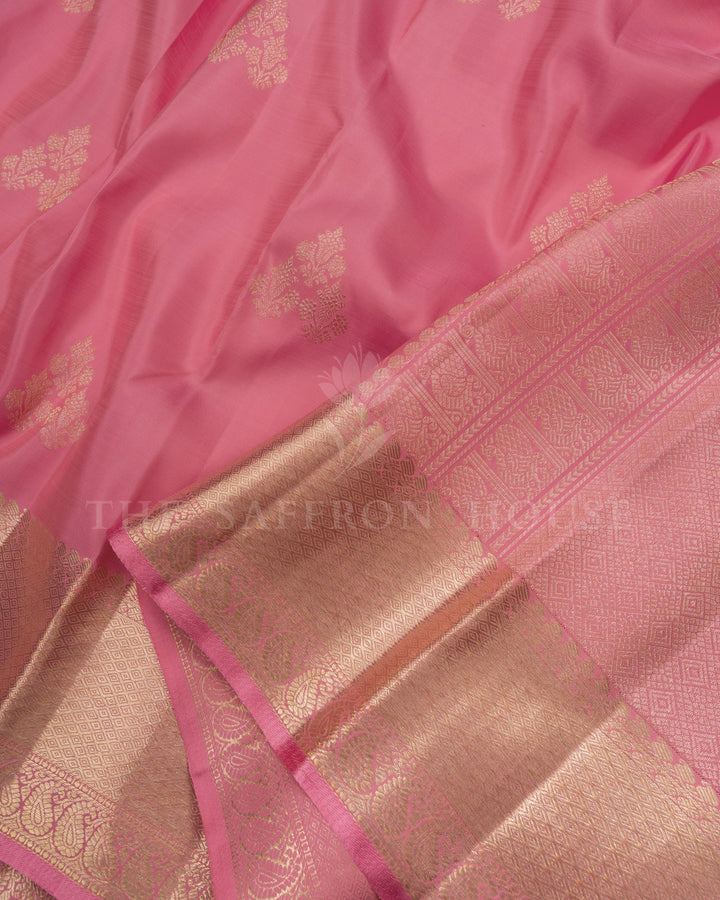 Baby Pink Handwoven Pastel Kanjivaram Silk Saree - TSH2506247