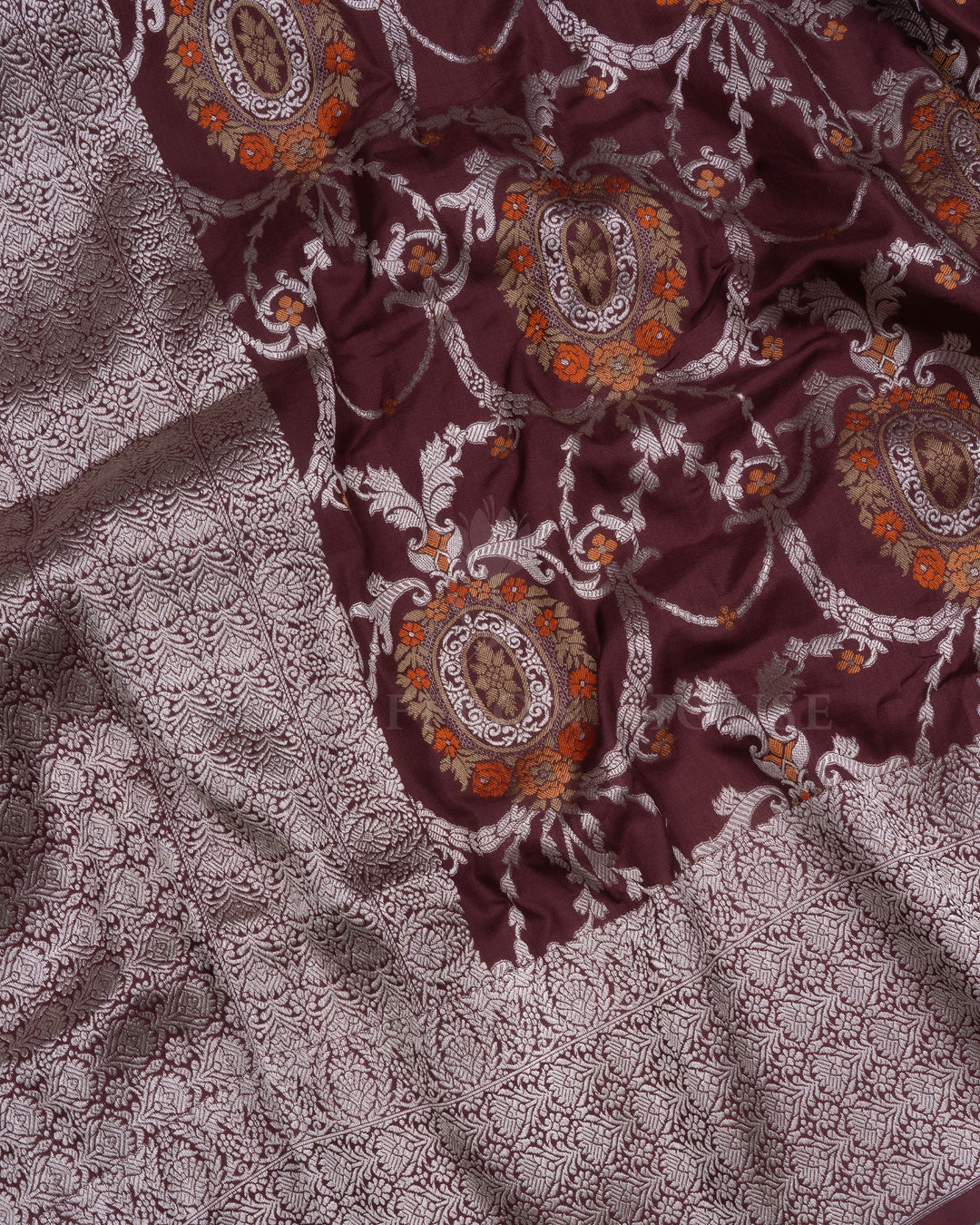 Chocolate Brown Handwoven Banarasi Silk Saree - TSH2506172-view4