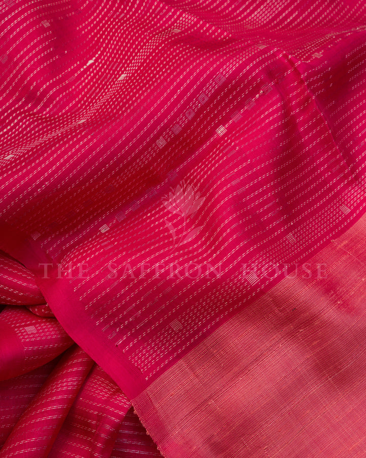 Handloom Eri Silk Saree in Rani Pink And Peach- TSH6047