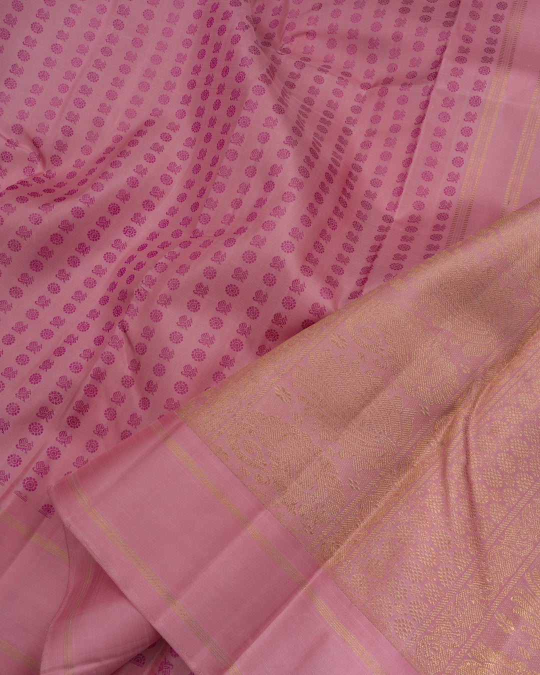 Light Powder Pink Handwoven Kanjivaram Silk Saree - TSH2506235