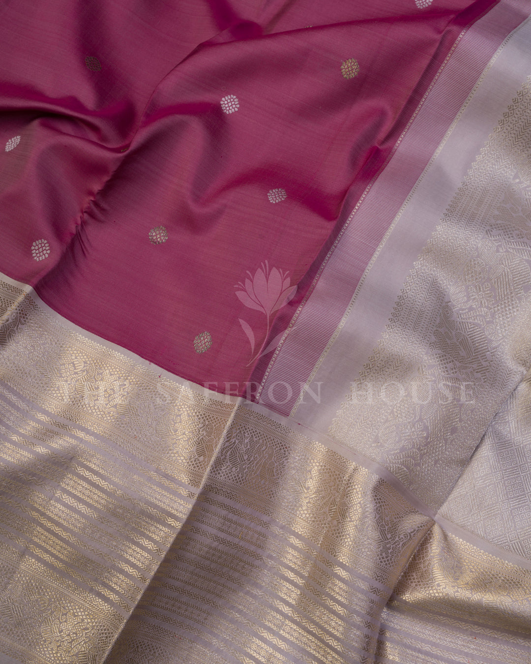 Handloom Rettapet Pure Kanjivaram Silk Sarees in Mauve And Greige - TSH250239