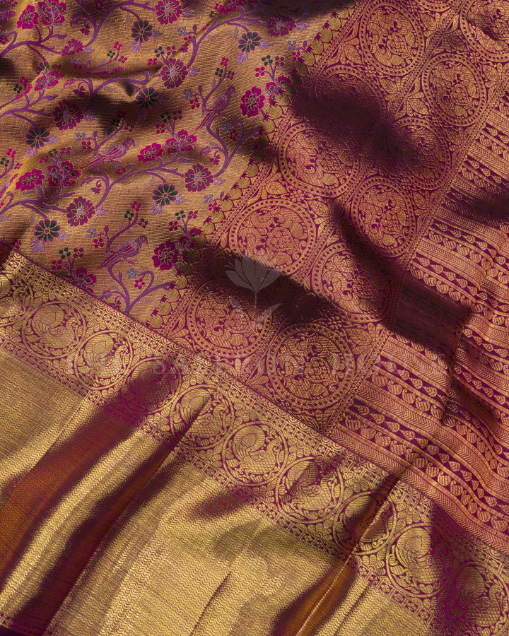 Magenta Purple Handwoven Kanjivaram Silk Saree - TSH2506279