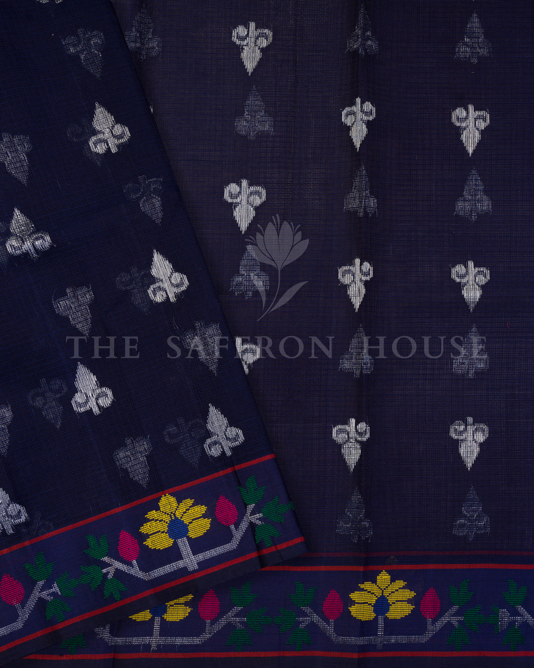 Pure Zari Kora Saree in Lilac with Resham Woven Floral Medallions