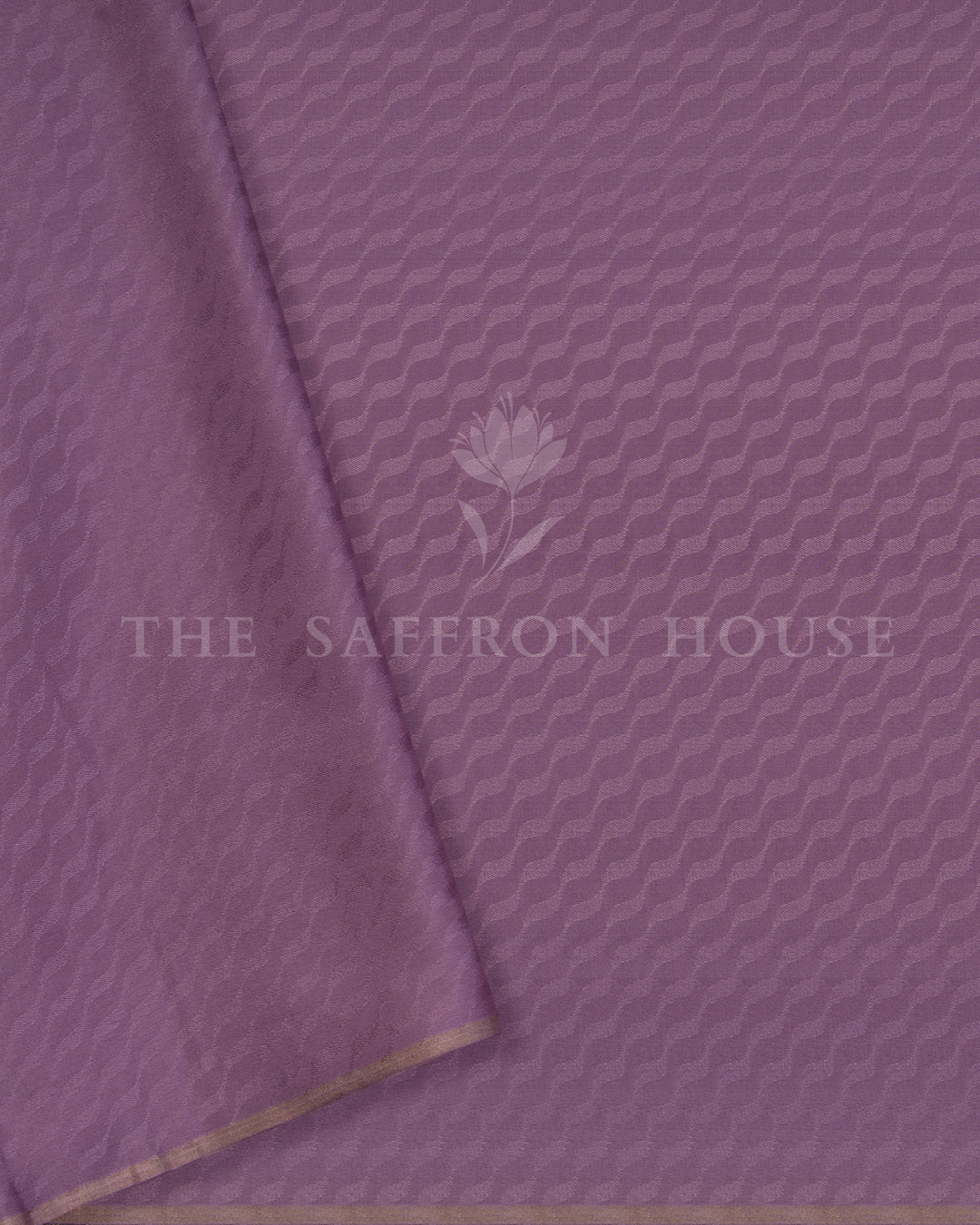 Banarasi Brocade Georgette Saree in Ivory and Lavender with Floral Jaal