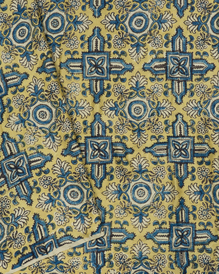 Navy Blue And Light Golden Yellow Bandhini Modal Silk Saree - TSH5072