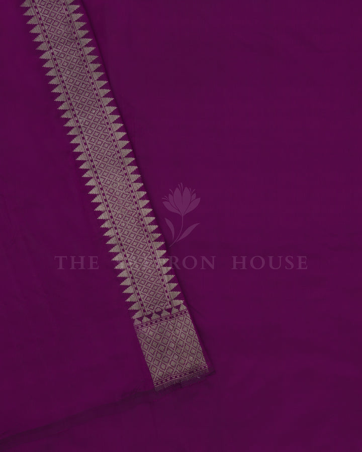 Purple Handwoven Banarasi Silk Saree - TSH846010