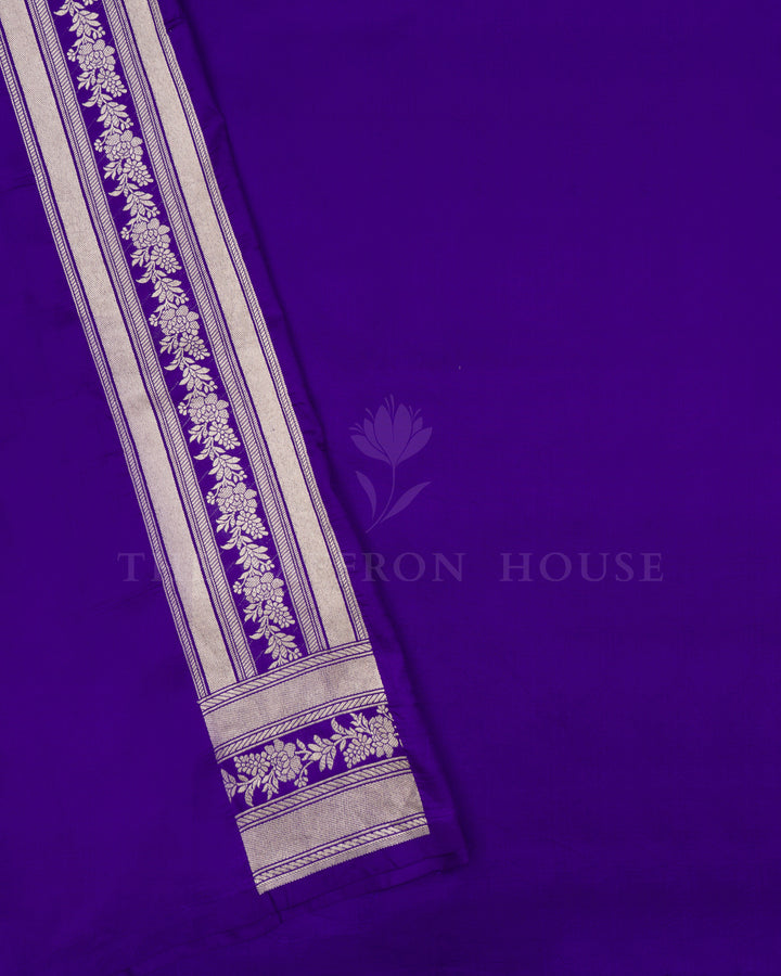 Royal Blue Handwoven Banarasi Silk Saree - TSH2506068