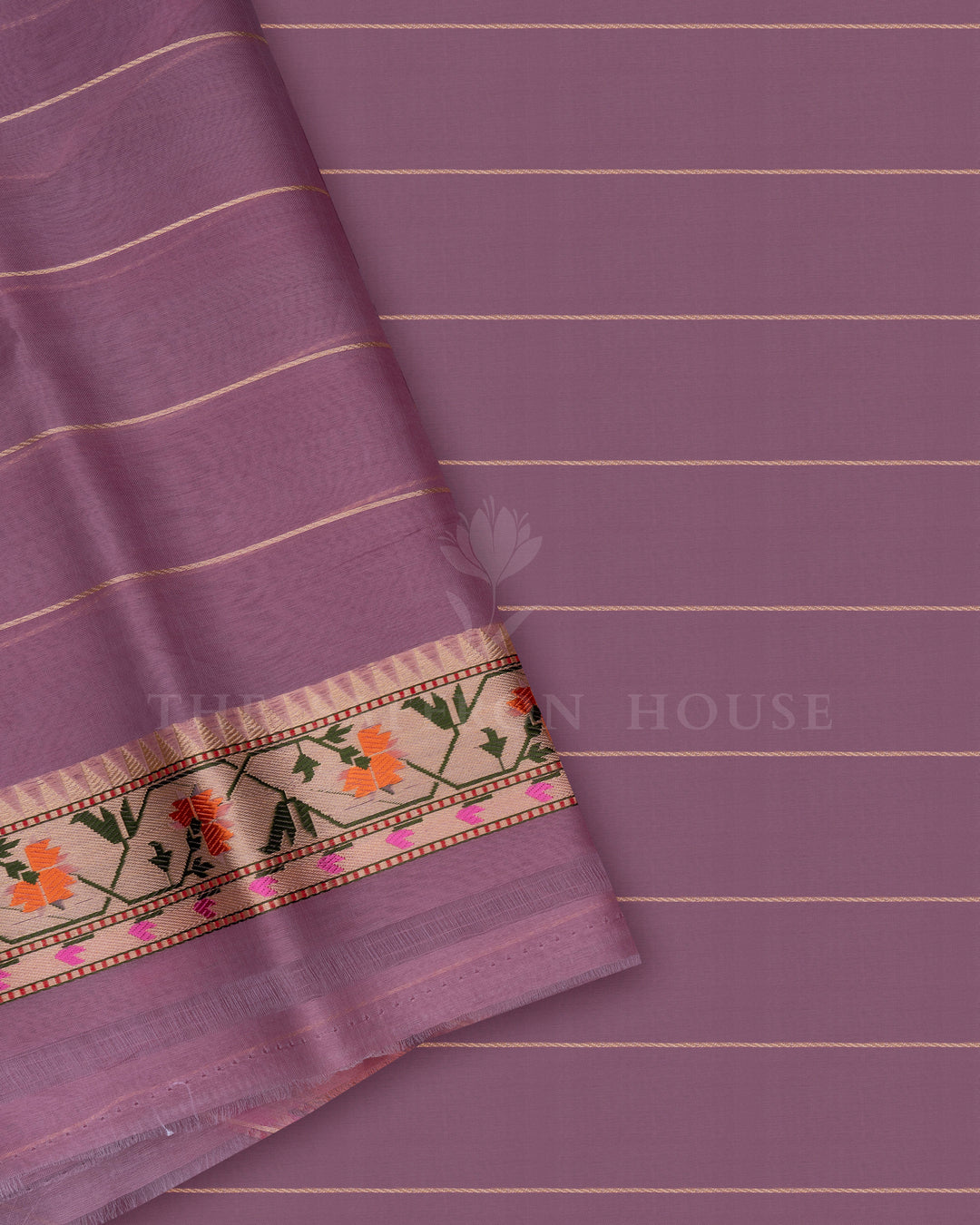 Light Lavender Handwoven Organza Banarasi Saree - TSH110076