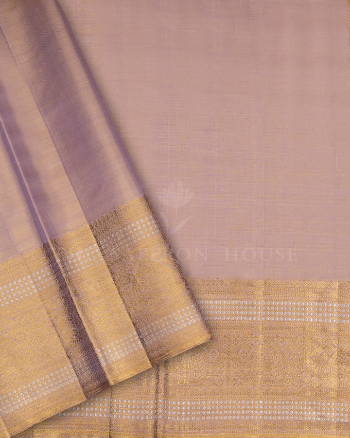 Soft Pastel Lavender Pink Handwoven Kanjivaram Silk Saree - TSH2506048