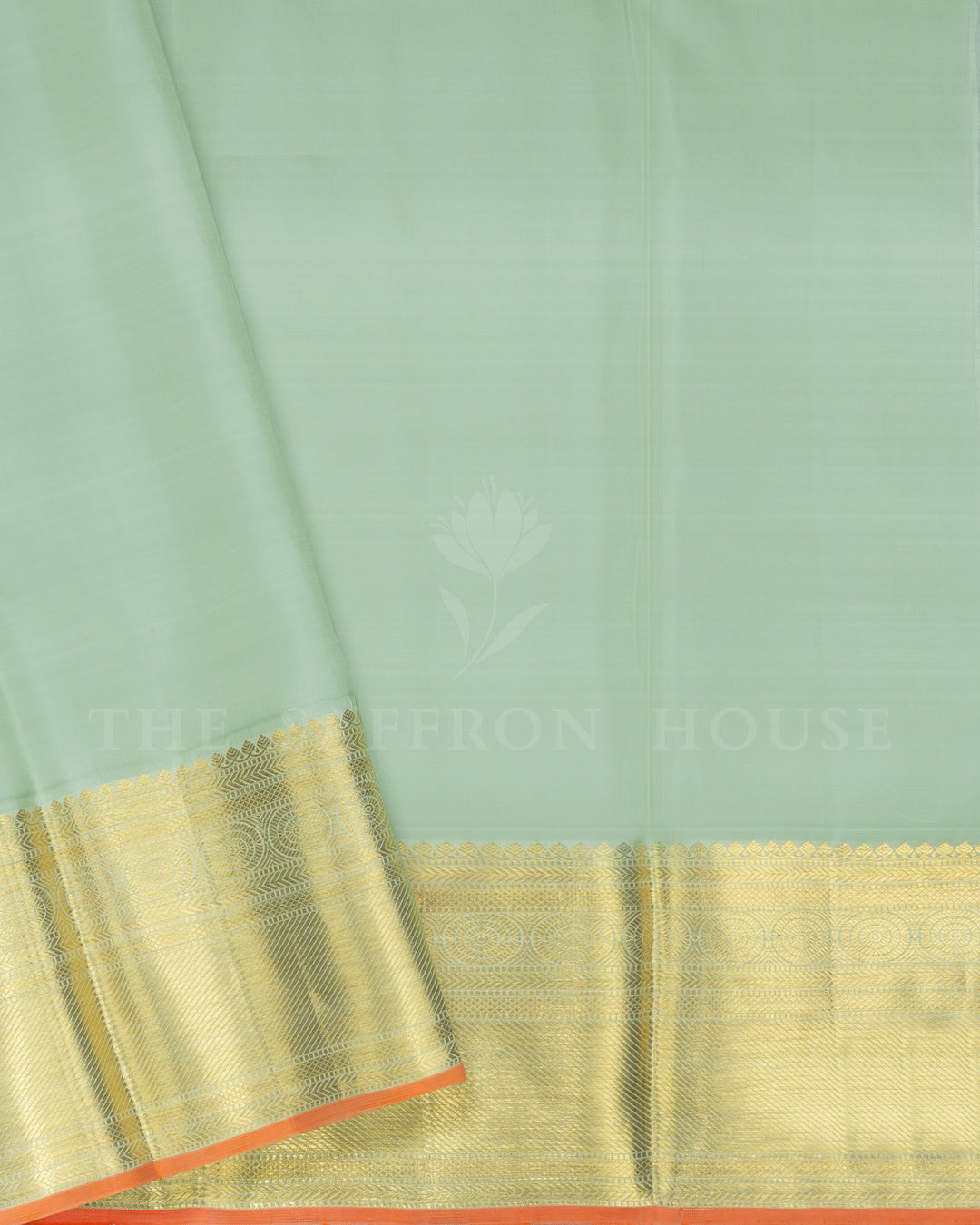 Pastel Mint Green Handwoven Kanjivaram Silk Saree - TSH2506119