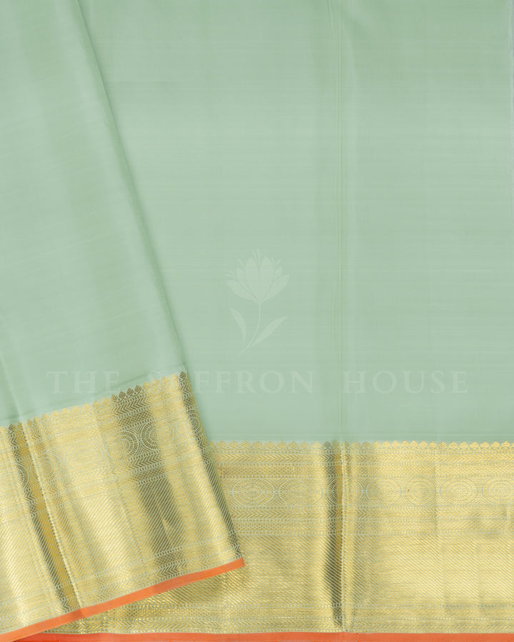 Pastel Mint Green Handwoven Kanjivaram Silk Saree - TSH2506119