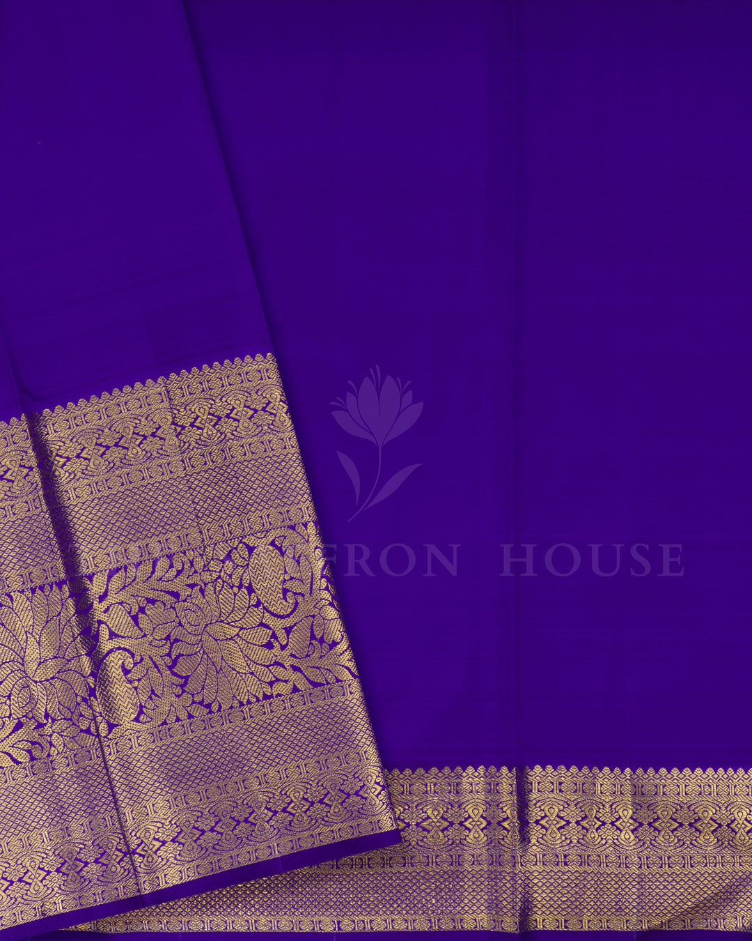 Pastel Pink And Dark Violet Handwoven Kanjivaram Silk Saree - TSH124