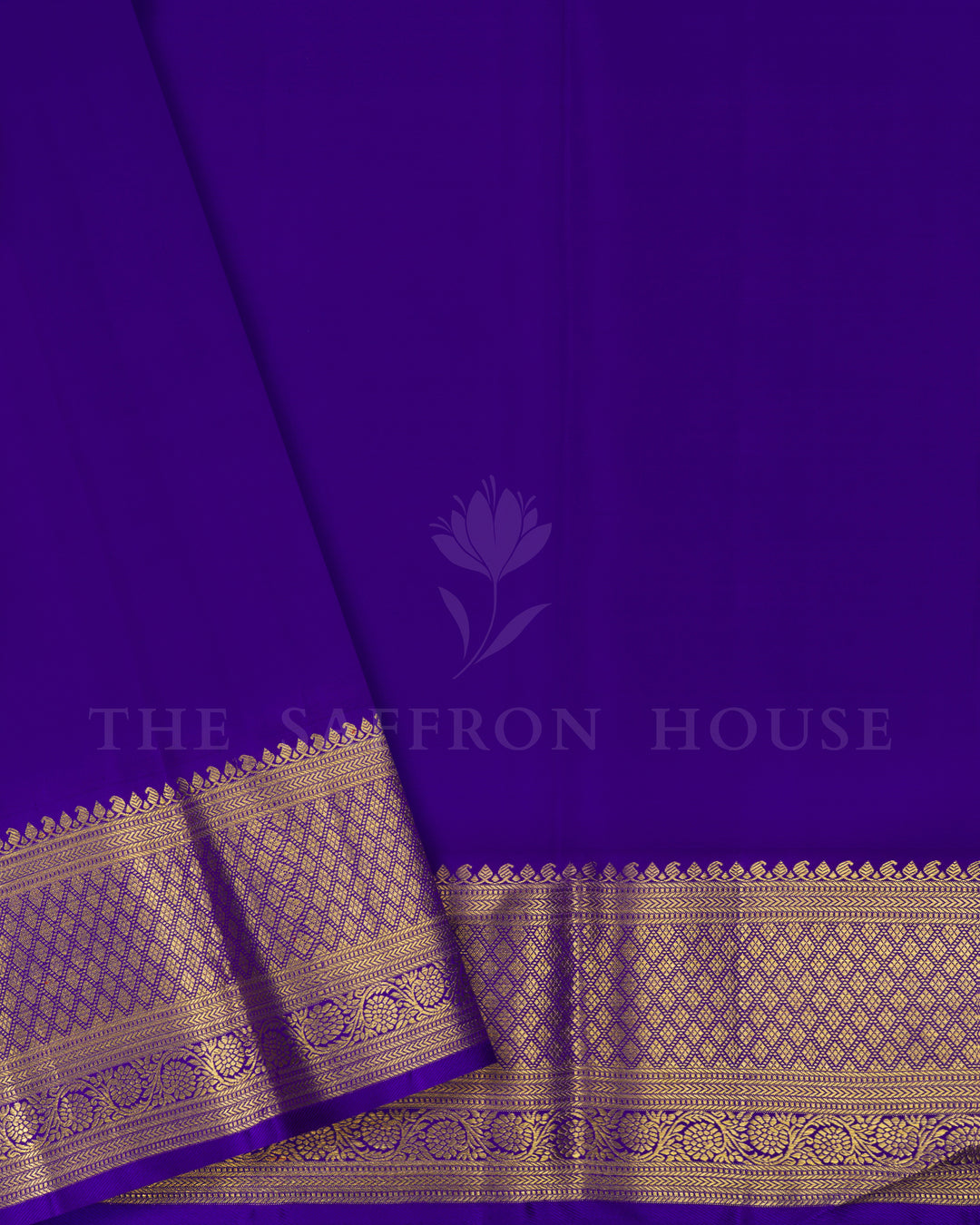 Dark Violet Handwoven Kanjivaram Silk Saree - TSH2506122