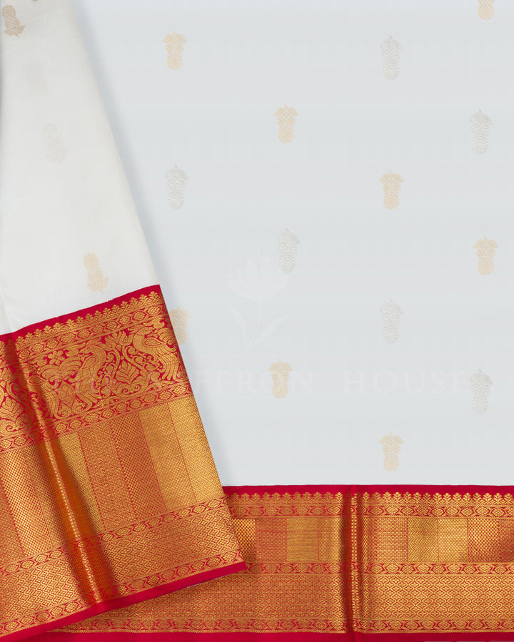 Lilac And Maroon Handwoven Kanjivaram Silk Saree - TSH2506117