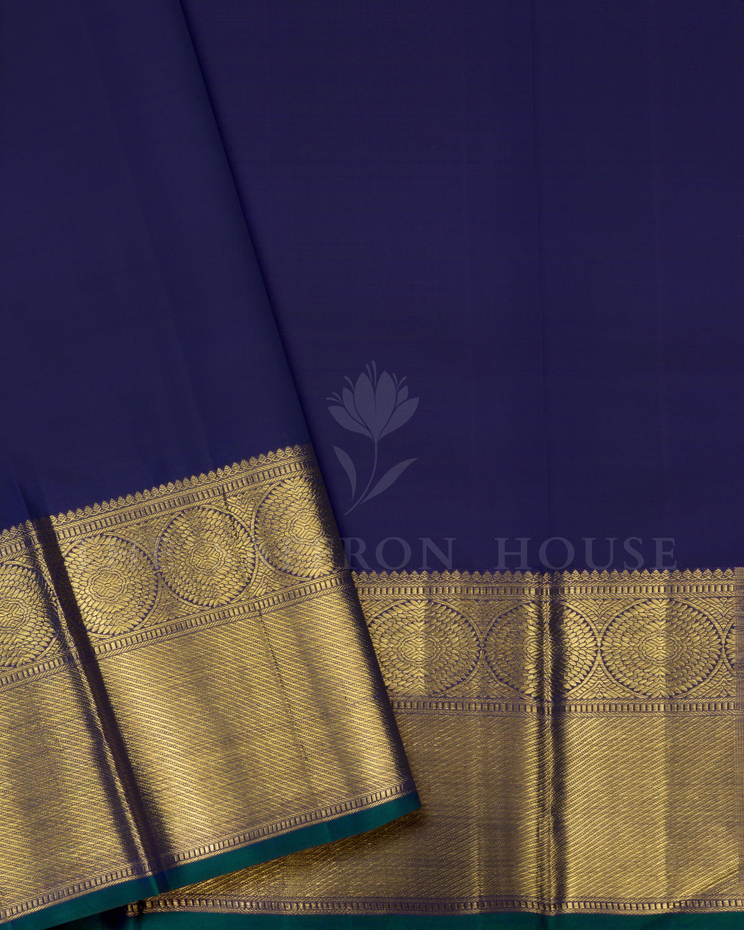 Dark Pink And Navy Blue Handwoven Kanjivaram Silk Saree - TSH5040