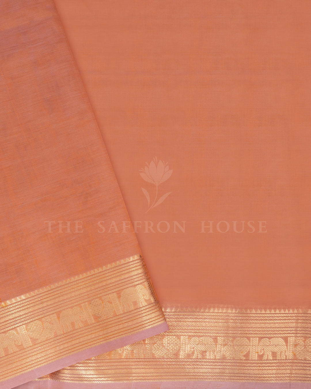 Peach Cotton Silk Saree - TSH110029
