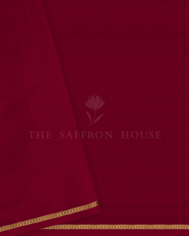 Maroon Pure Zari Mysore Silk Saree - TSH2506098