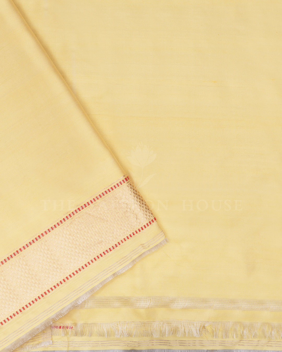 Red And Light Lemon Yellow Handwoven Banarasi Silk Saree - TSH2506166