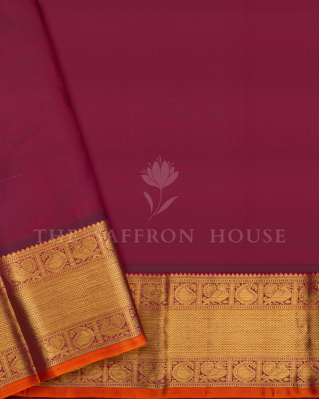 Cream Kanchivaram Silk Saree with Zari Check Weave, Maroon Pallu with Paisley Motifs