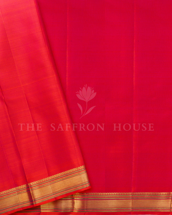 Dual Tone Rani Pink Kanchivaram Silk Saree