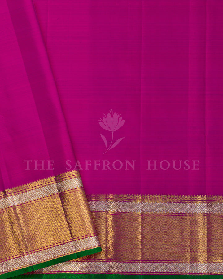 Magenta Pink Kanchivaram Tissue Silk Saree – view 5