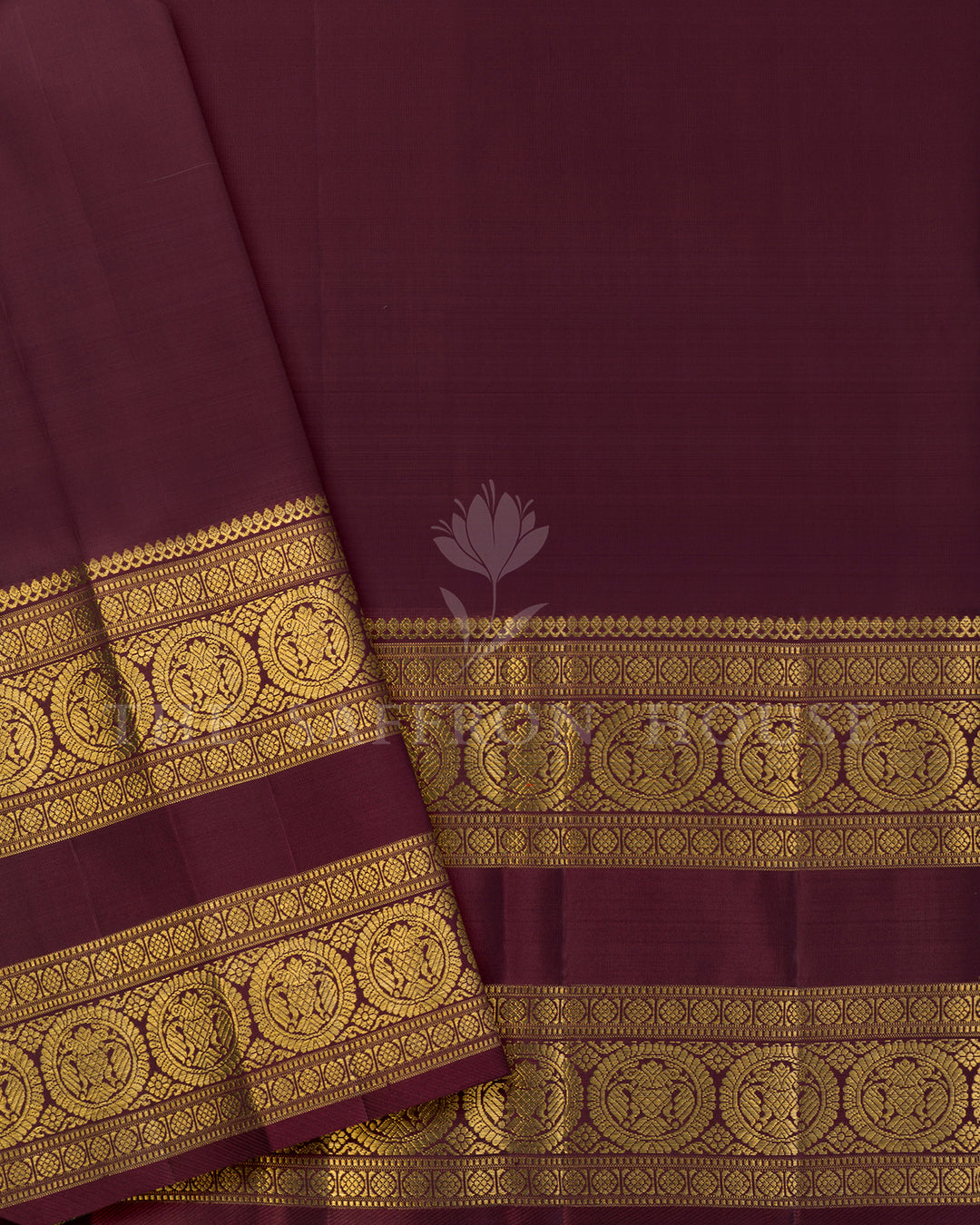 Pastel Green & Maroon Kora Kanchivaram Silk Saree – view 5
