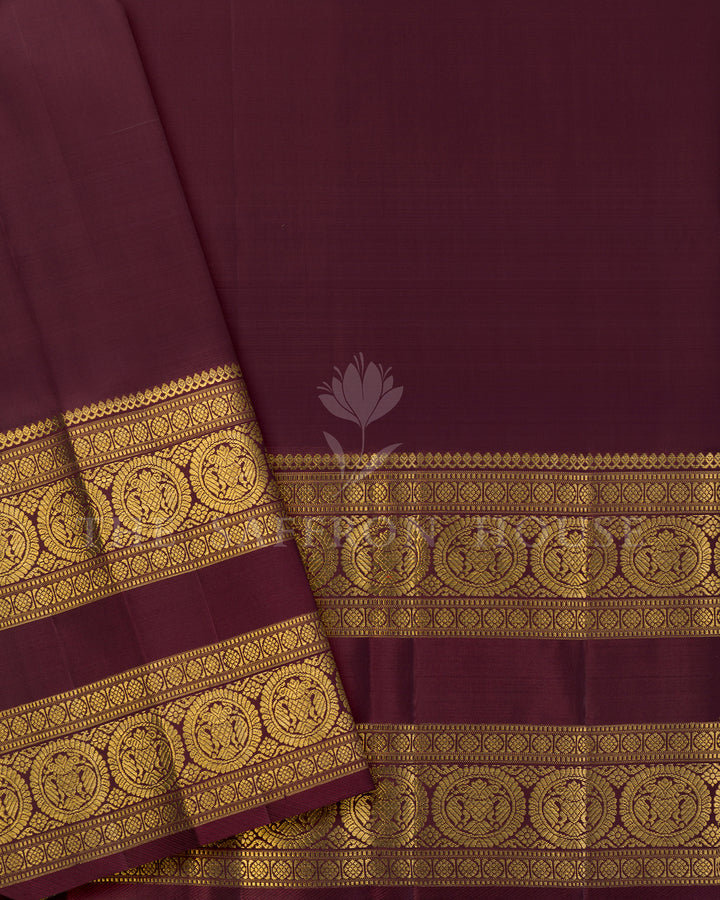 Pastel Green & Maroon Kora Kanchivaram Silk Saree – view 5