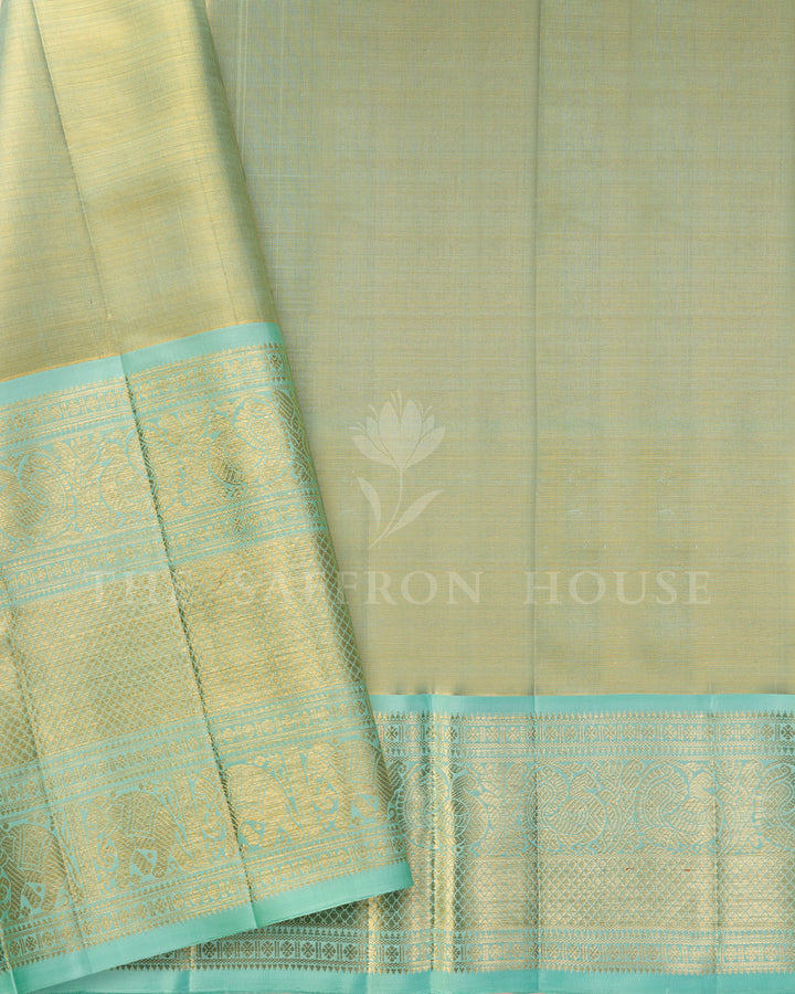 Cream Tissue Brocade Kanchivaram Silk Saree