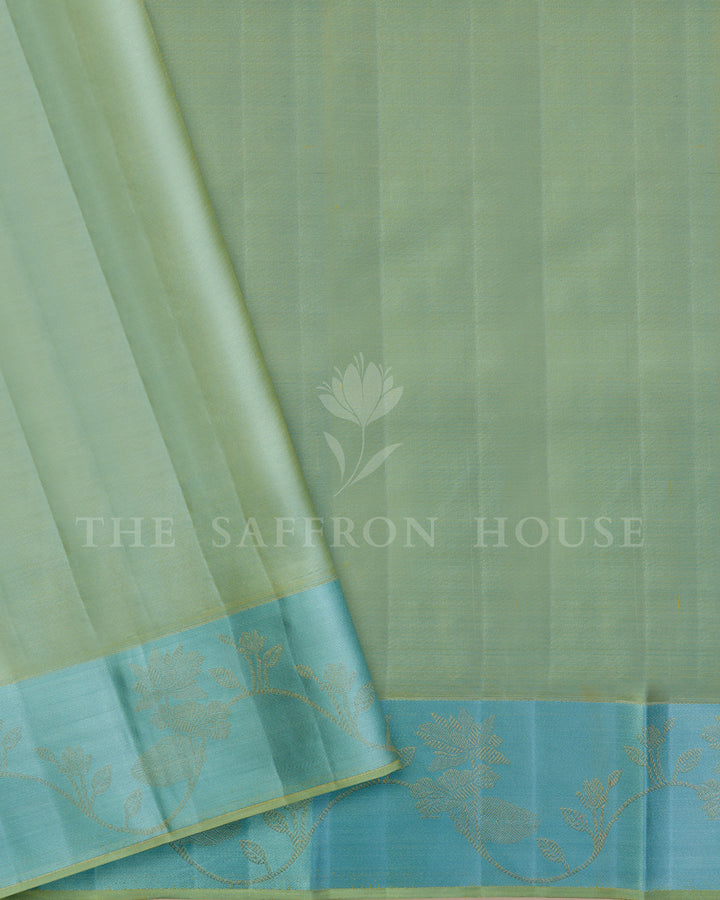 Yellow Checks Kanchivaram Silk Saree