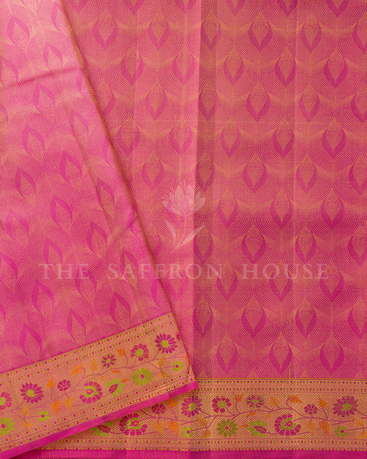 Mustard Striped Kanchivaram Silk Saree